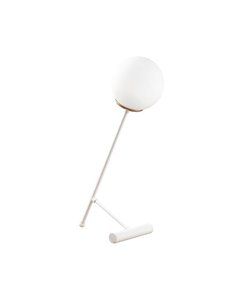 Lámpara de mesa blanca con tulipa blanca Model 17