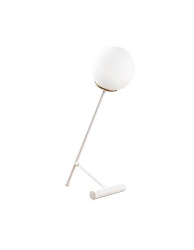 Lámpara de mesa blanca con tulipa blanca Model 17