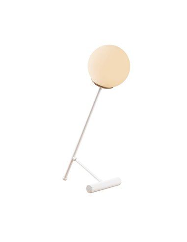 Lámpara de mesa blanca con tulipa blanca Model 17