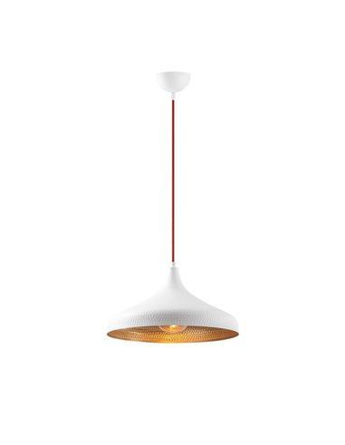 Lámpara de techo colgante blanca y dorada. Model 23