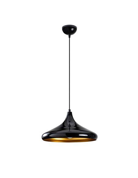 Lámpara de techo colgante negra y dorada. Model 24