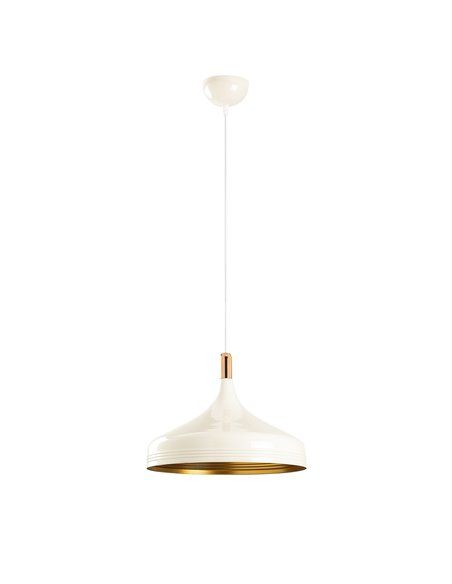 Lámpara de techo colgante blanca y dorada Model 25