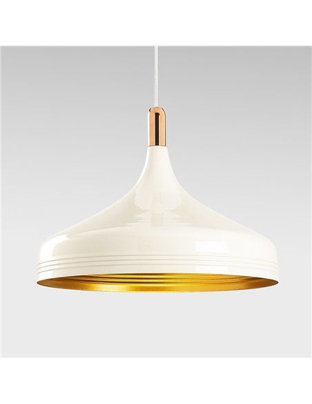 Lámpara de techo colgante blanca y dorada Model 25