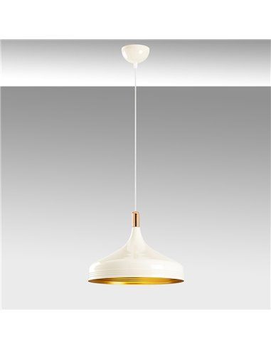 Lámpara de techo colgante blanca y dorada Model 25