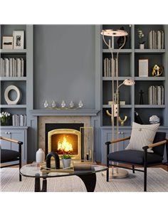 Candeeiro de pé Garona 20W+5W em pele 2