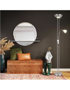 Lámpara de pie con dos luces. Varia níquel 2