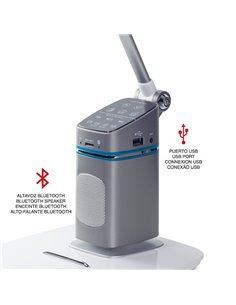 Flexo Oreon plata 10W CCT USB 2