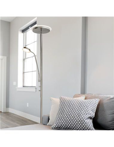 Lámpara de pie Teo níquel