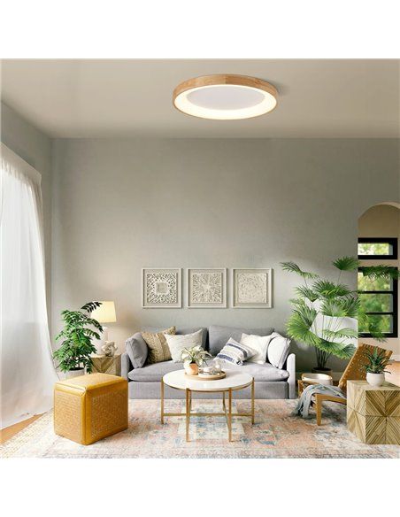 Plafon LED de madeira natural Mad 42W