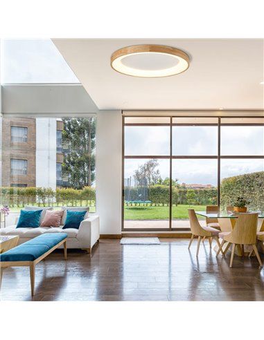 Plafón led Mad 56W madera natural