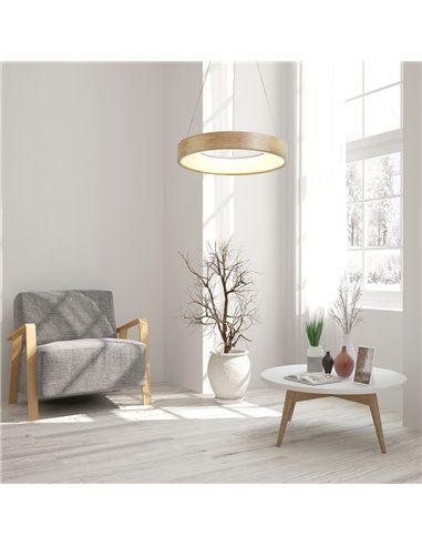 Lámpara de techo led Mad 28W madera natural