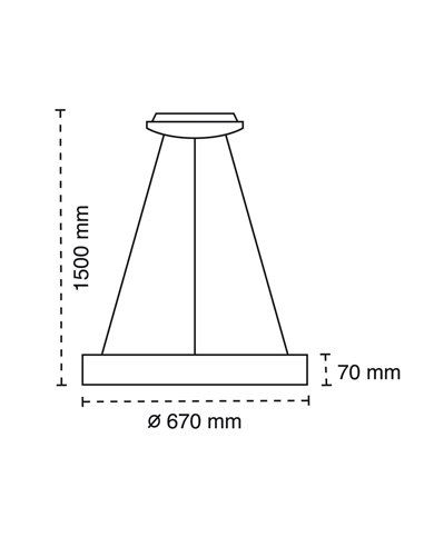 Lámpara de techo led Mad 42W madera natural