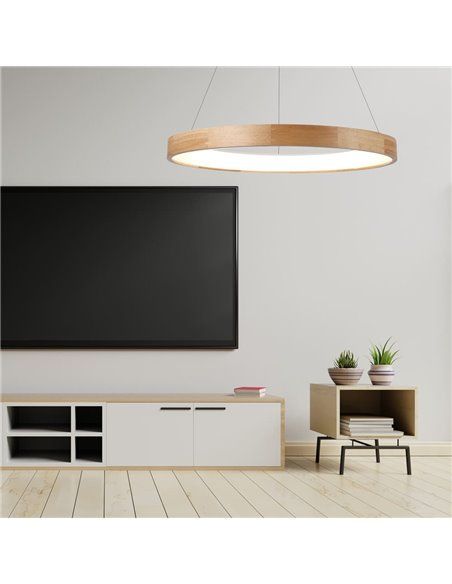 Lámpara de techo led Mad 52W madera natural