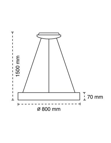 Lámpara de techo led Mad 52W madera natural