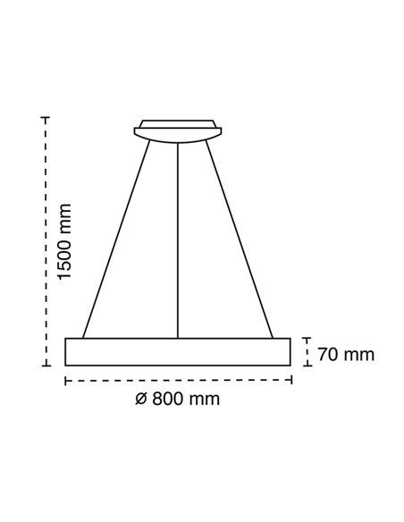 Lámpara de techo led Mad 52W madera natural