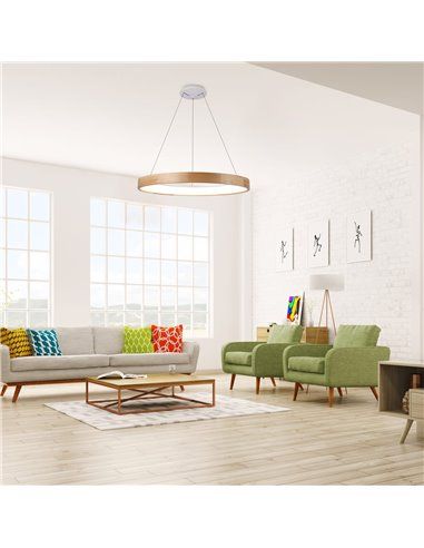 Lámpara de techo led Mad 56W madera natural