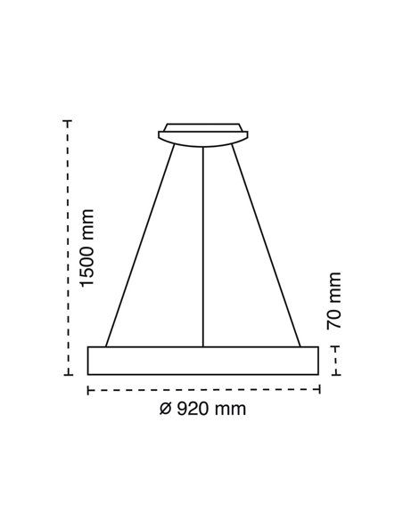 Lámpara de techo led Mad 56W madera natural