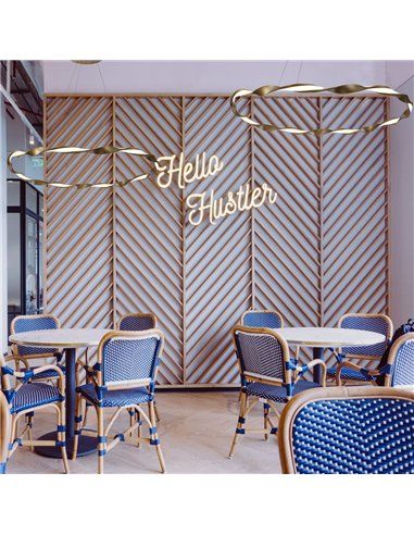 Candeeiro de teto LED dourado areia 36W