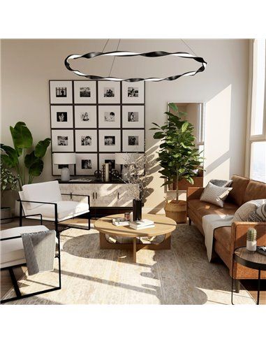 Lámpara de techo led Sand 48W negra