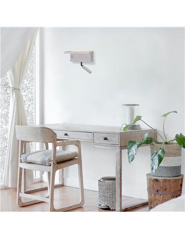 Aplique LED Rob 5W+3W USB y cargador wireless