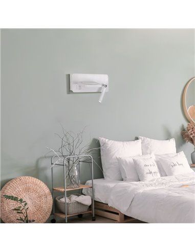 Aplique LED Rob 5W+3W USB y cargador wireless