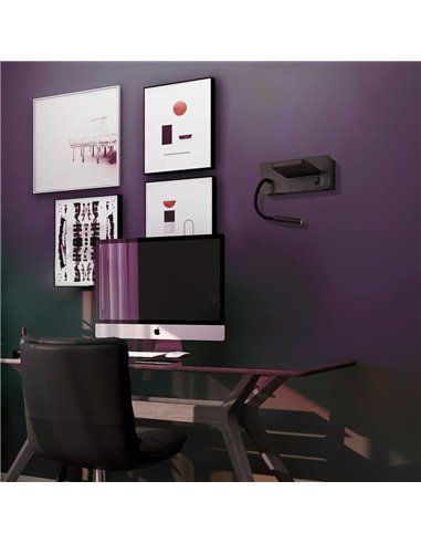 Aplique LED Rob2 5W+3W USB y cargador wireless