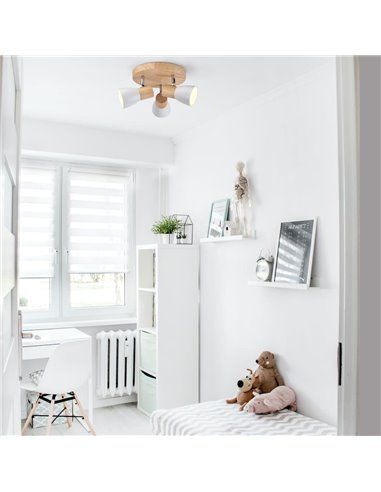 Plafon redondo Lan com três focos