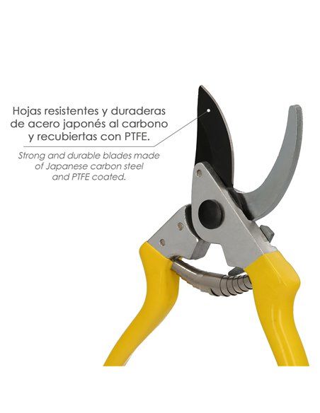 Tijera Podar 1 Mano Japonesa Akagi T-8S  220 mm. Mangos Aluminio Endurecido, Hoja Recubierta PTFE