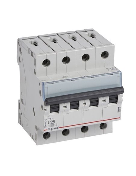 Interruptor magneto-térmico TX3 6kA-C 4P 25A