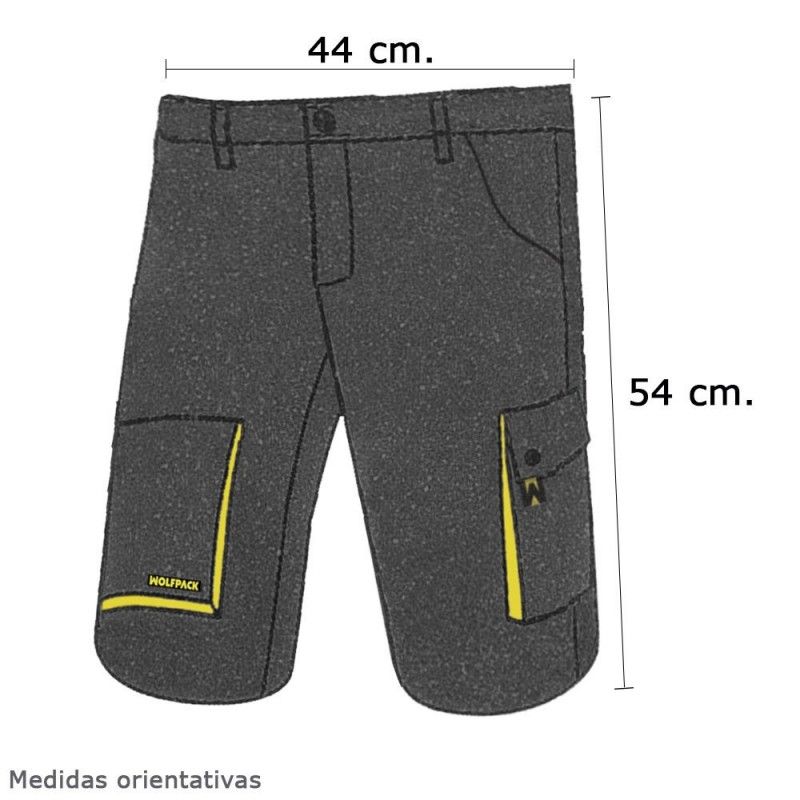 Pantalon Gris/Amarillo Corto Talla 46/48 L
