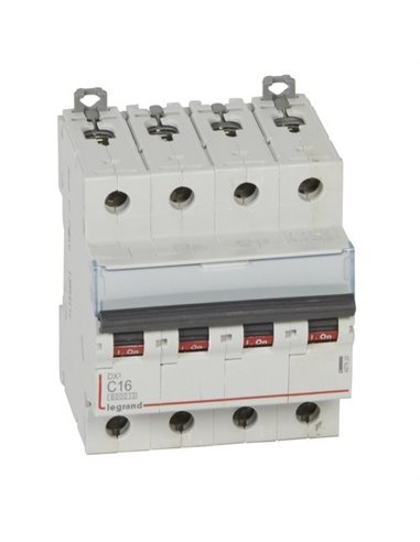 Interruptor magneto-térmico DX3 6/10kA-C 4P 16A