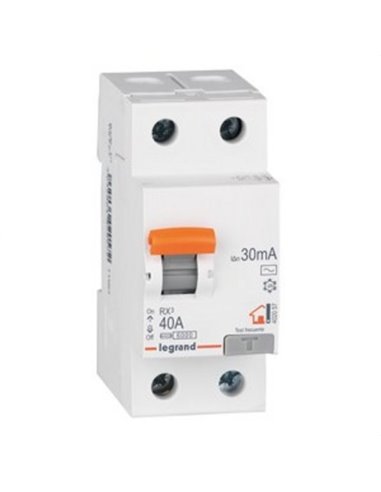 Interrupteur différentiel RX3 2P-40A-300mA Type AC Legrand