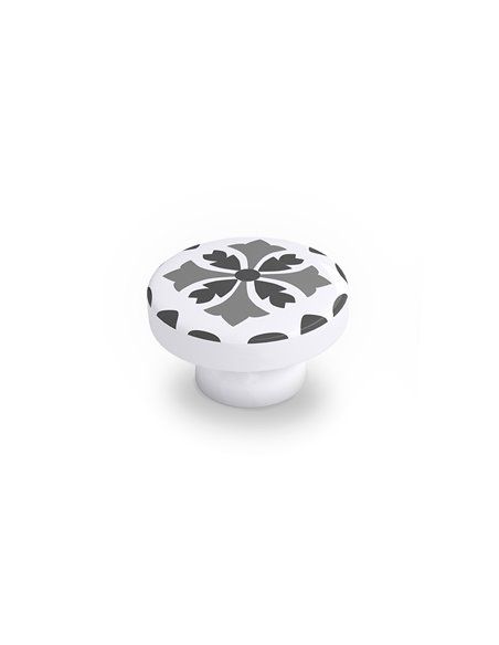 BLISTER CON 4 POMOS REDONDOS PARA MUEBLE FABRICADO EN MADERA ACABADO GRIS MOD.E243 Ø38mm REI