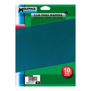 Lixa para madeira de grão 80 (pacote com 10 folhas)