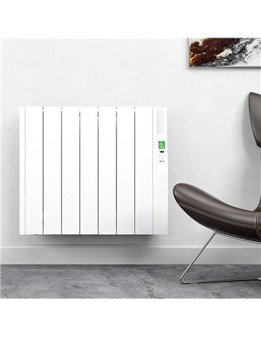 ROINTE SRN1430RAD2 | Emisor térmico eléctrico digital SYGMA impar 1430W 13 elementos blanco de bajo consumo 575x1180x98mm