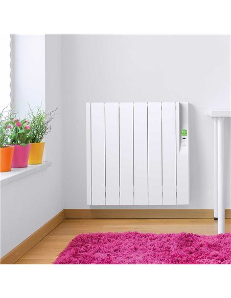 ROINTE SRN1430RAD2 | Emisor térmico eléctrico digital SYGMA impar 1430W 13 elementos blanco de bajo consumo 575x1180x98mm