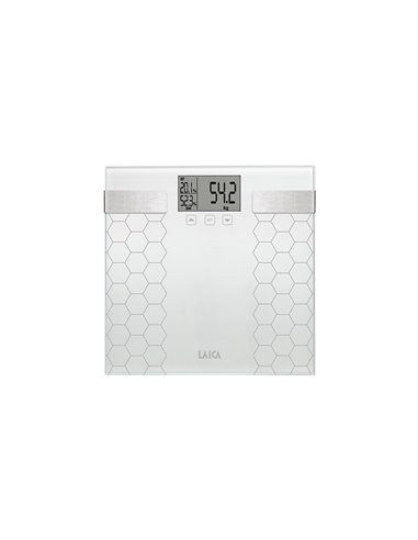 Bascula de baño digital con calculo de la composición corporal color blanco 180kg ps5014 laica