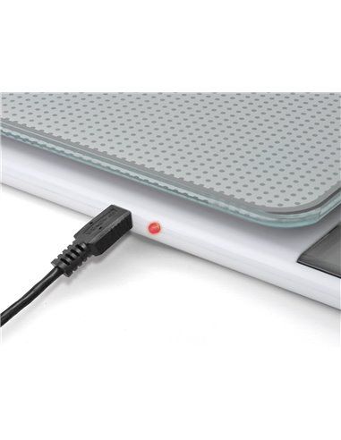 BALANZA DE COCINA ELECTRÓNICA BLANCA 5kg CON BATERÍA RECARGABLE KS1320 LAICA
