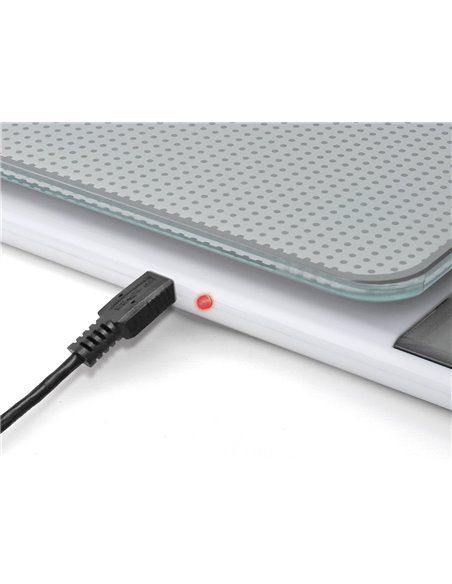 BALANZA DE COCINA ELECTRÓNICA BLANCA 5kg CON BATERÍA RECARGABLE KS1320 LAICA