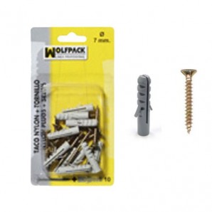 Plugue de nylon + parafuso de fixação 10 mm. ( 5 peças)