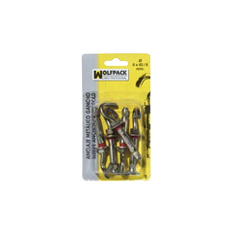 Anclaje Metálico Gancho 6x 45/ 8 mm. (5 Piezas)