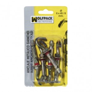 Anclaje Metálico Gancho 10x 70/12 mm. (2 Piezas)