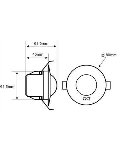 DETECTOR DE MOVIMIENTO, EMPOTRABLE EN TECHO, 1 CAN