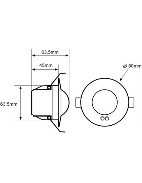 DETECTOR DE MOVIMIENTO, EMPOTRABLE EN TECHO, 1 CAN