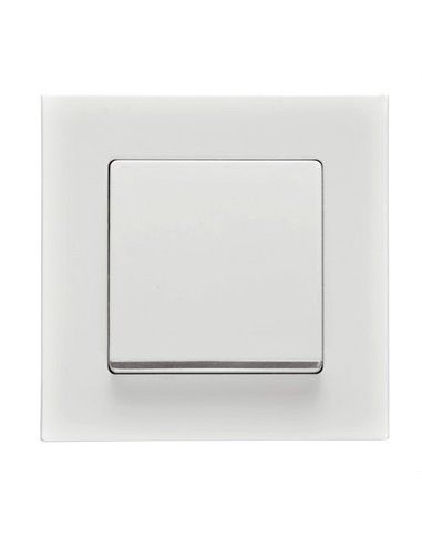 Tecla decorada en cromo Miro difusor en blanco polar