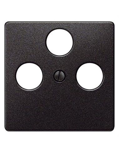 Placa toma antena TV/FM/SAT 3 conectores en carbono