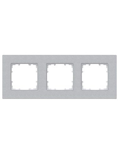 Marco 3 elementos 232x90mm en aluminio metalizado | Siemens Delta MIRO 5TG11131