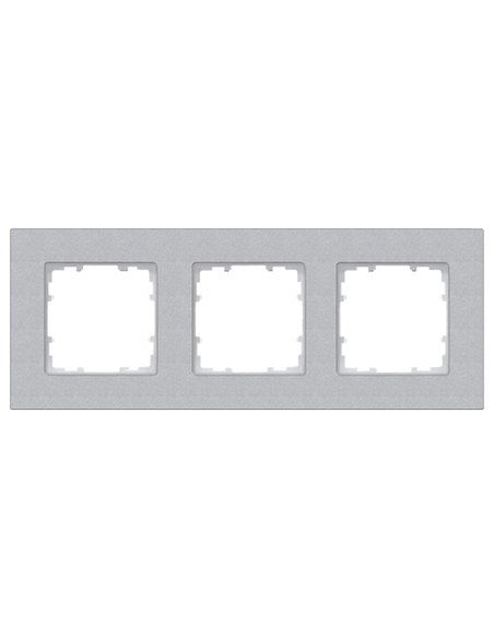 Marco 3 elementos 232x90mm en aluminio metalizado | Siemens Delta MIRO 5TG11131