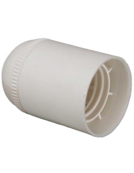 PORTALÁMPARAS E-27 4A 250V CUERPO LISO BLANCO