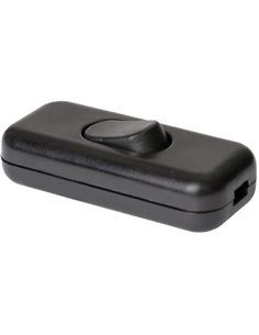 INTERRUPTOR DE PASO 4A 250V. TECLA BASCULANTE. MATERIAL TERMOPLÁSTICO. COLOR NEGRO